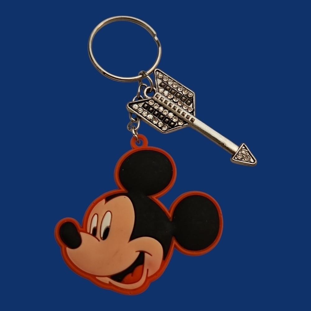 3/$30 DISNEY Rubber Mickey Mouse Keychain with Arrow Charm